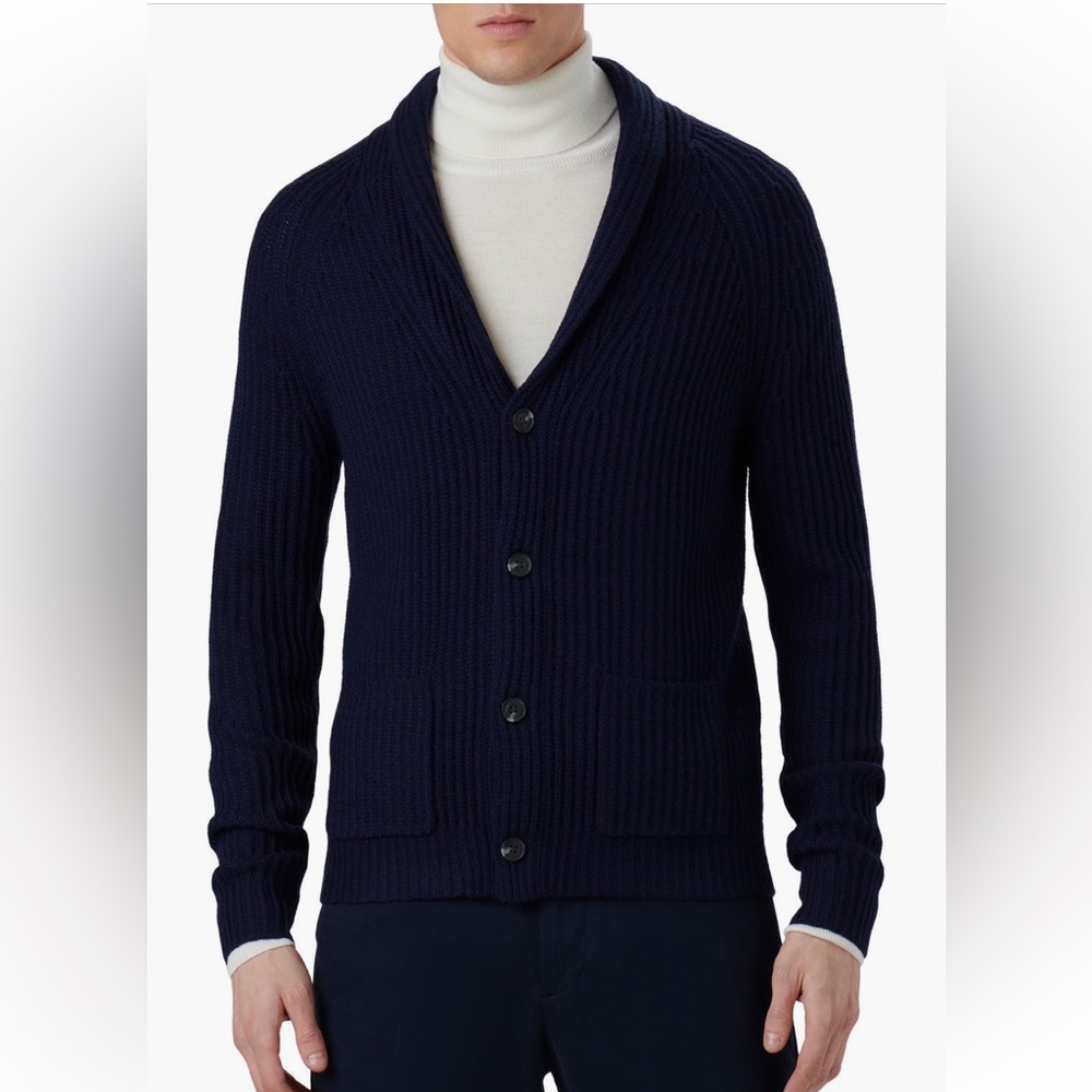 Bugatchi Rib wool blend cardigan Sweater